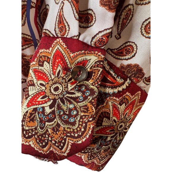 Zara XS Paisley Print Button-Up Blouse - Picture 7 of 12